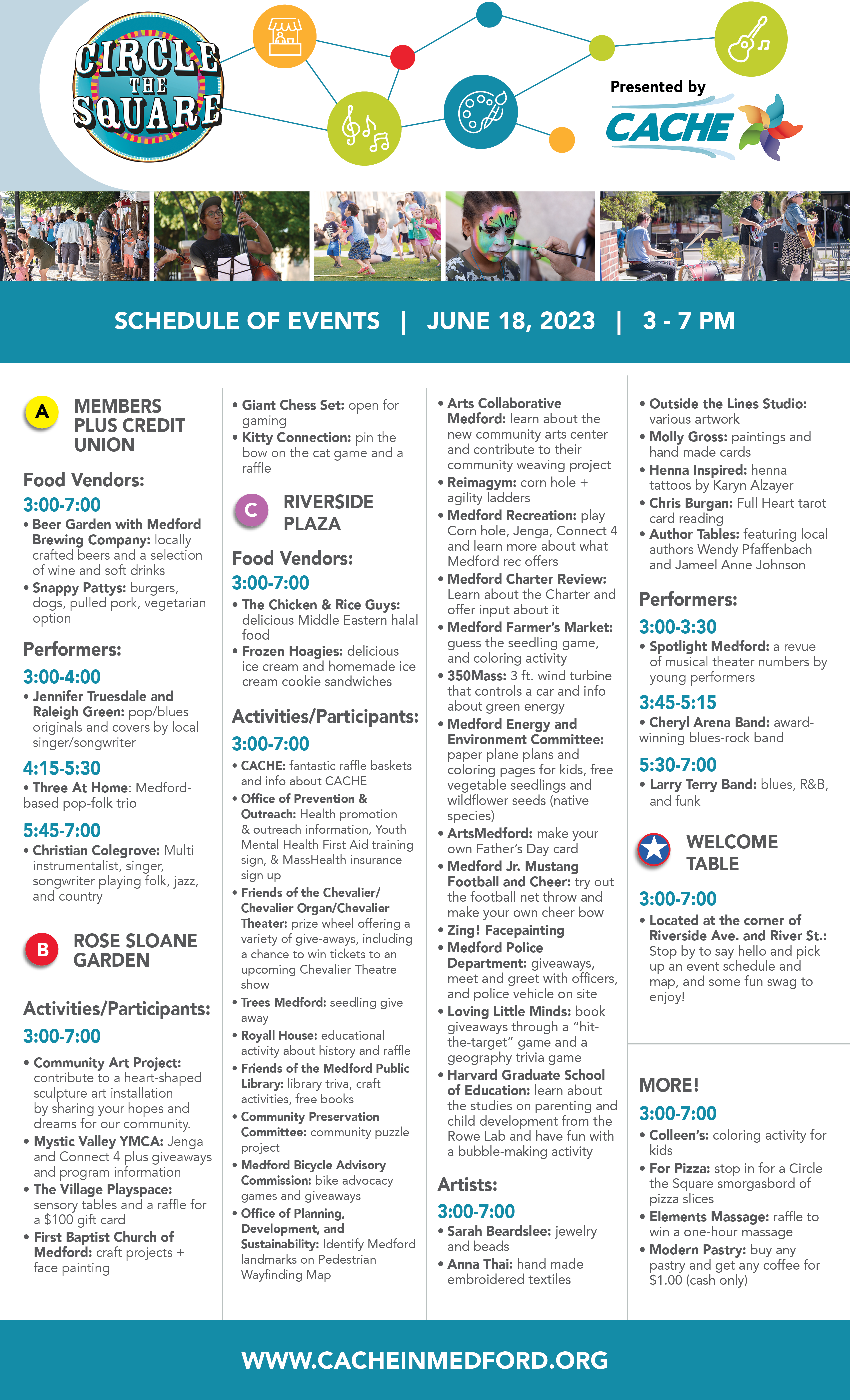 2023 (raindate version.2) Circle the Square Schedule